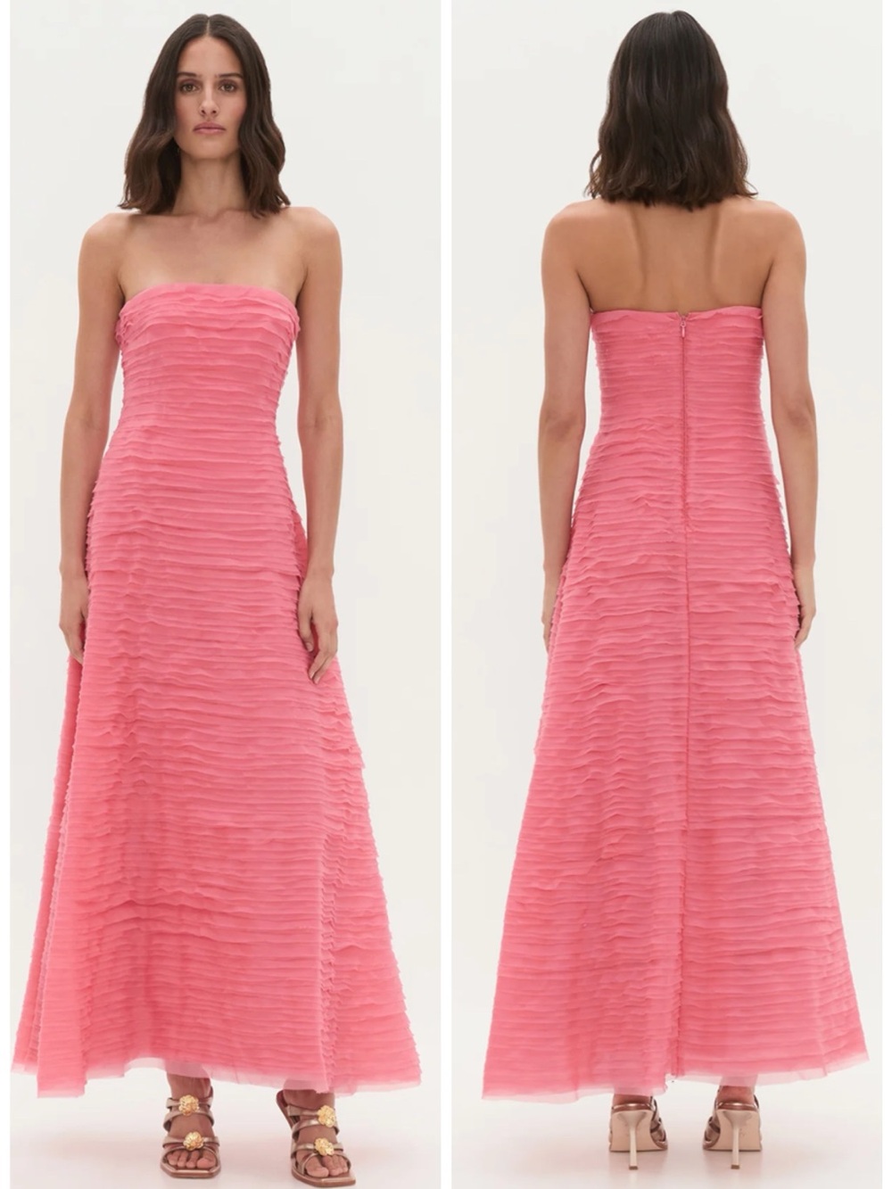 AJE Soundscape Maxi Dress in Guava Pink SZ AUS 10 US 6